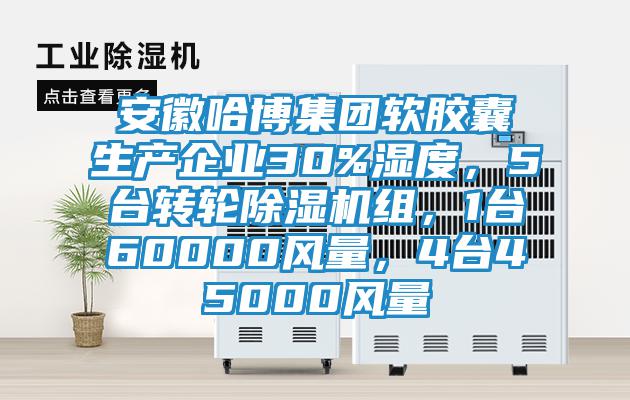 安徽哈博集團(tuán)軟膠囊生產(chǎn)企業(yè)30%濕度，5臺轉(zhuǎn)輪除濕機(jī)組，1臺60000風(fēng)量，4臺45000風(fēng)量